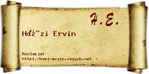 Házi Ervin névjegykártya