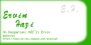 ervin hazi business card